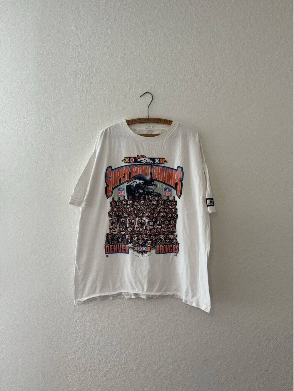 Vintage 1998 Starter Denver Broncos Super Bowl XXXII Champs T-Shirt USA Men's XL